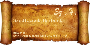 Szedlacsek Herbert névjegykártya